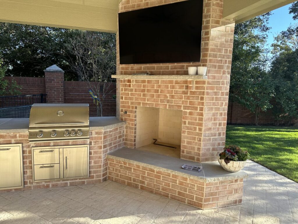 Outdoor fire features custom built by Texas Outdoor Oasis