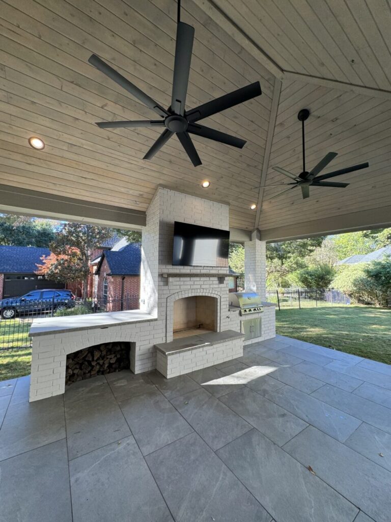 Outdoor fire features custom built by Texas Outdoor Oasis