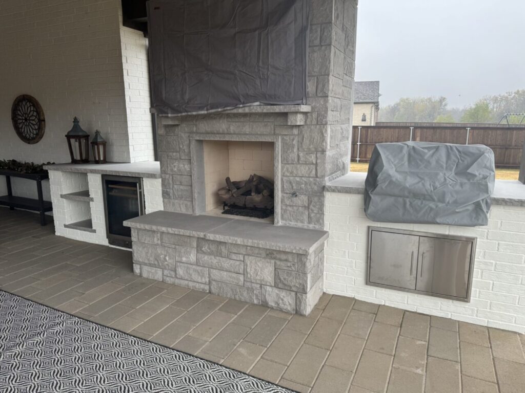 Outdoor fire features custom built by Texas Outdoor Oasis