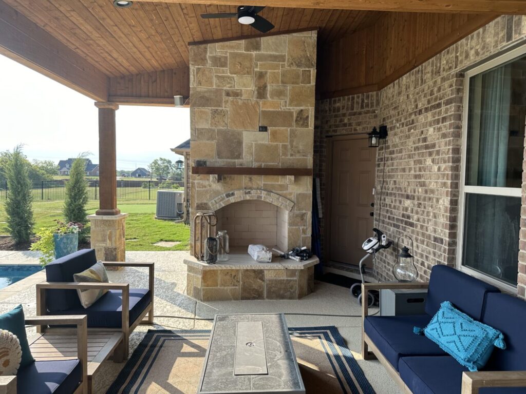 Outdoor fire features custom built by Texas Outdoor Oasis