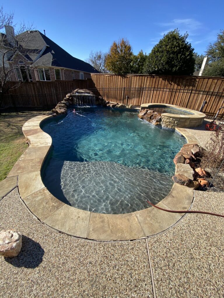 Remodeled pool by Texas Outdoor Oasis in North Texas