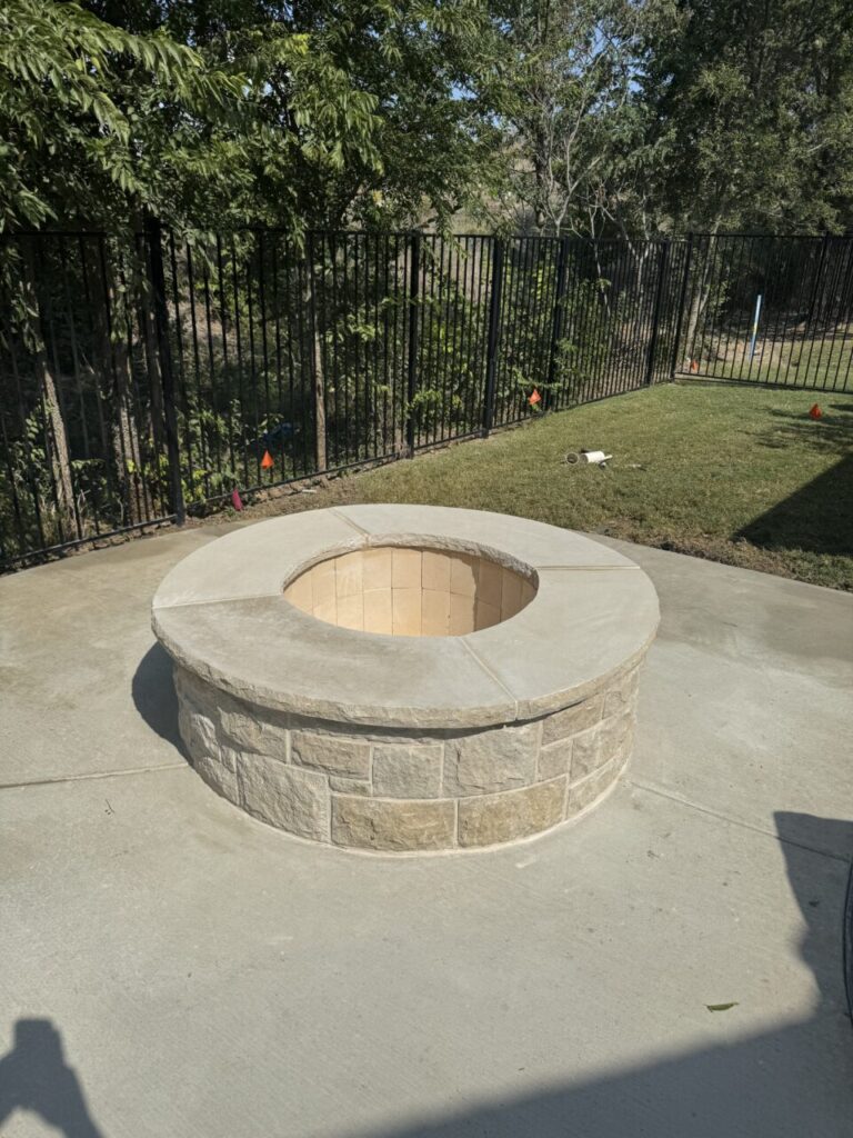 Outdoor fire features custom built by Texas Outdoor Oasis