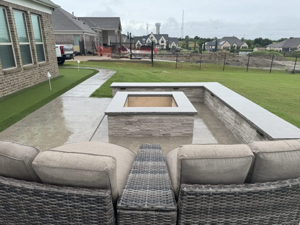 Outdoor fire features custom built by Texas Outdoor Oasis