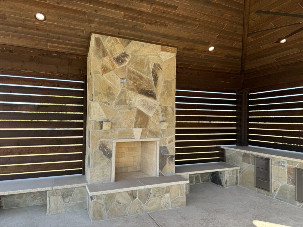 Outdoor fire features custom built by Texas Outdoor Oasis