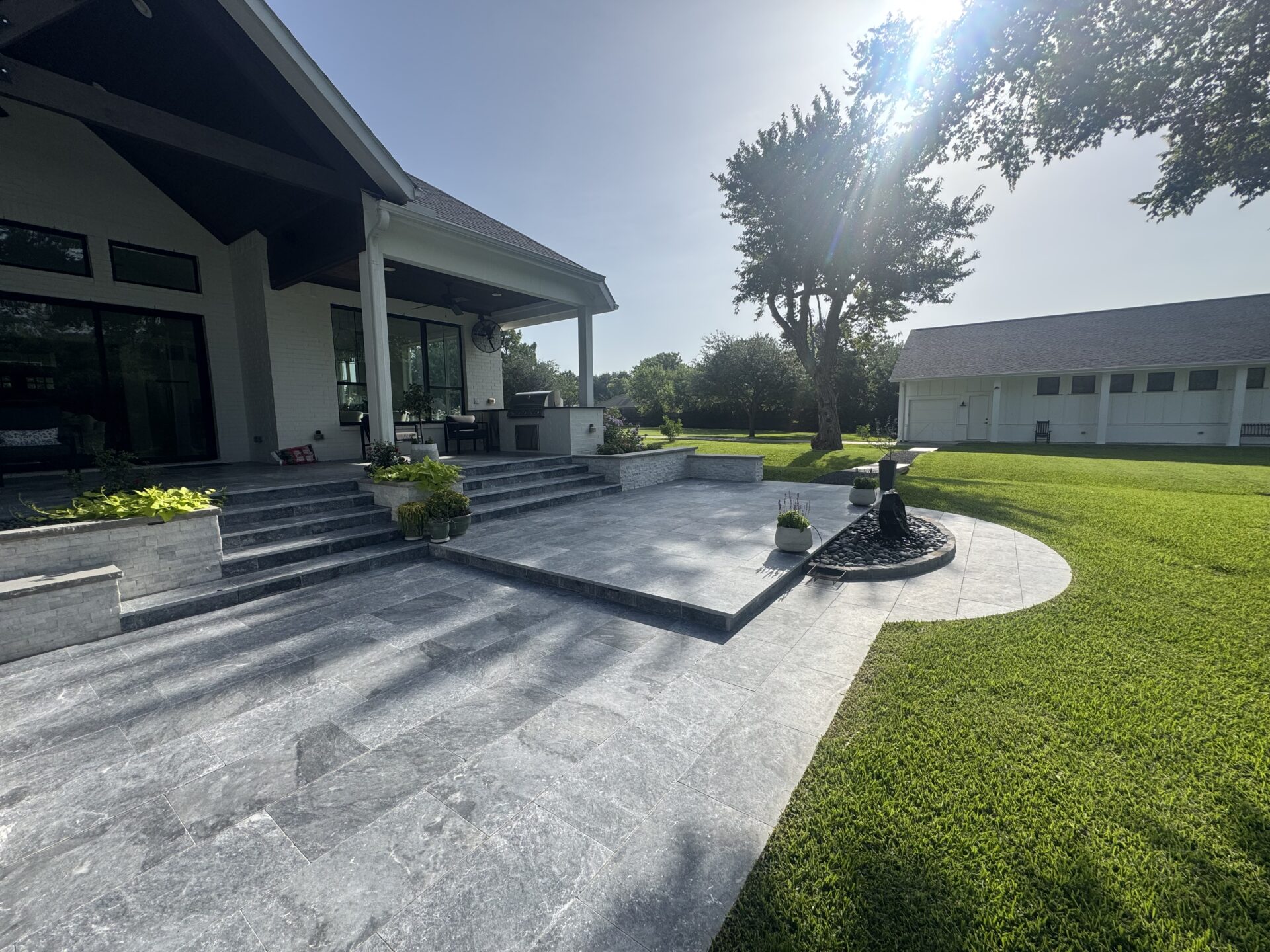 travertine and marble outdoor flooring