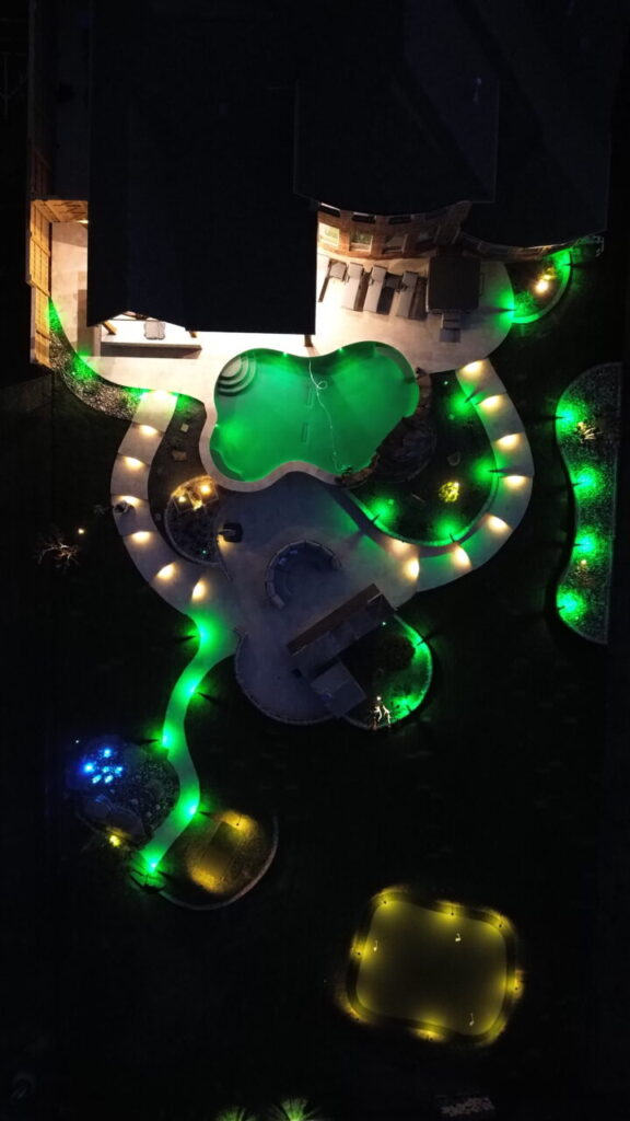 Custom Pool & Patio with Color-Changing LED Lighting
