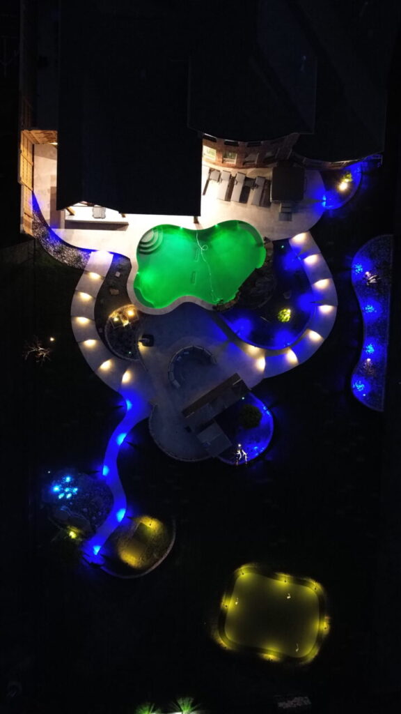 Custom Pool & Patio with Color-Changing LED Lighting