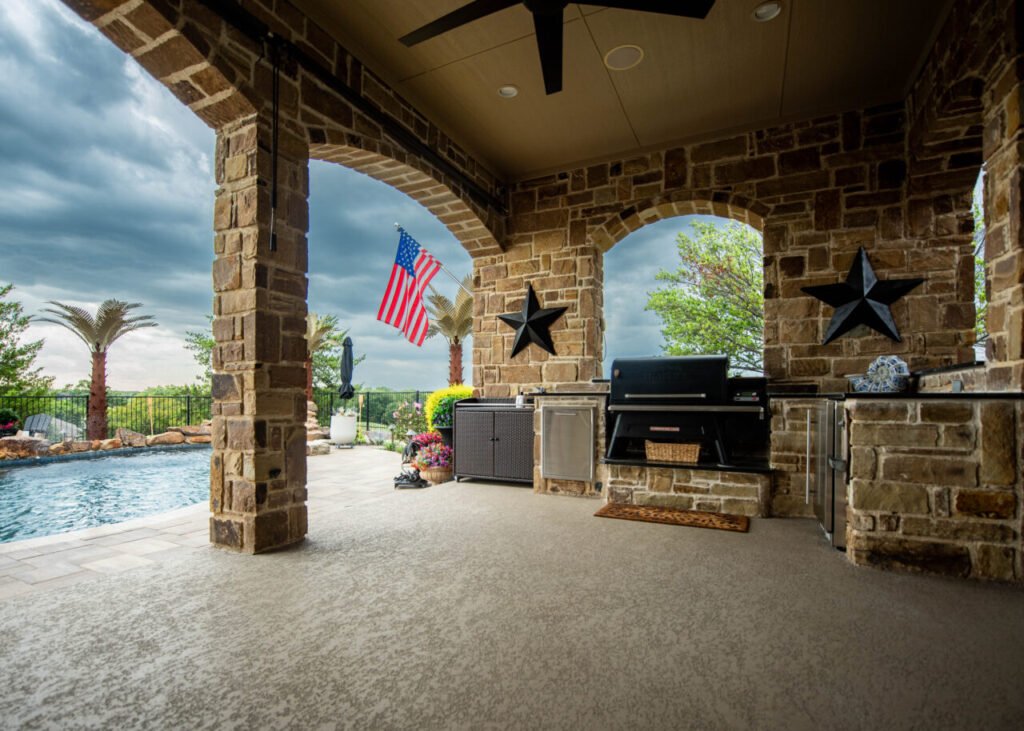 Patio with outdoor kitchen